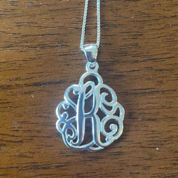 Primrose Sterling Silver Monogram Initial K Pendant - Picture 2 of 3